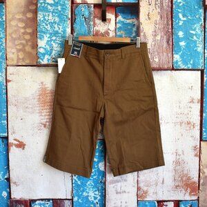 Men's Roundtree & Yorke Casual Chino Shorts 13" Inseam Flat Front Washed Classic